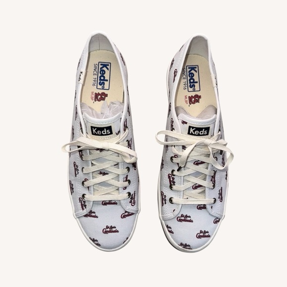 Women's Keds White St. Louis Cardinals Kickstart Repeat Logo Sneakers Size 10 - Picture 9 of 10
